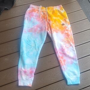 Nike Adult Colorful Tie-Dye Sweatpants - Blue, Orange, Pink